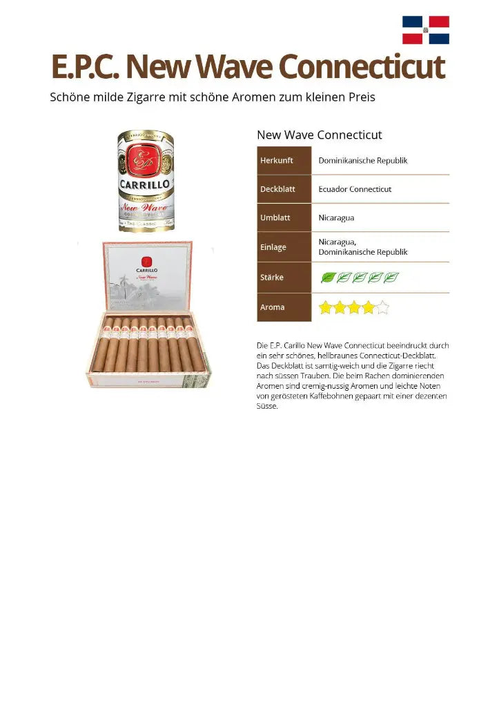 E.P. Carrillo New Wave Connecticut El Decano – Gordo 60 x 152 mm
