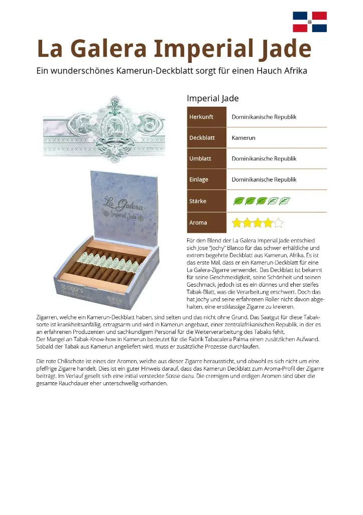 La Galera Imperial Jade 20er Kiste