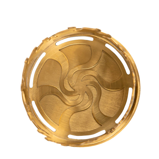 Amy Deluxe Fire Box Gold Innenansicht mit Kohleauflage