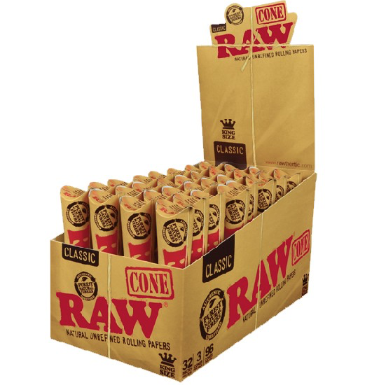 RAW Cones - King Size - 3 Stk. – ungebleichtes Papier, vegane Cones