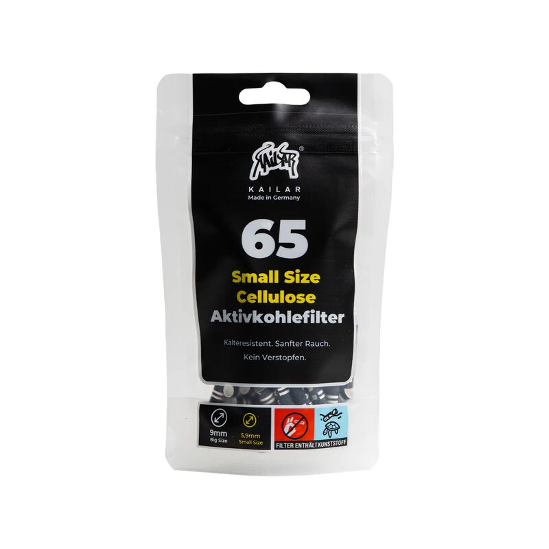 Kailar ActiveFilter 6mm Aktivkohlefilter Schwarz, 65 Stück