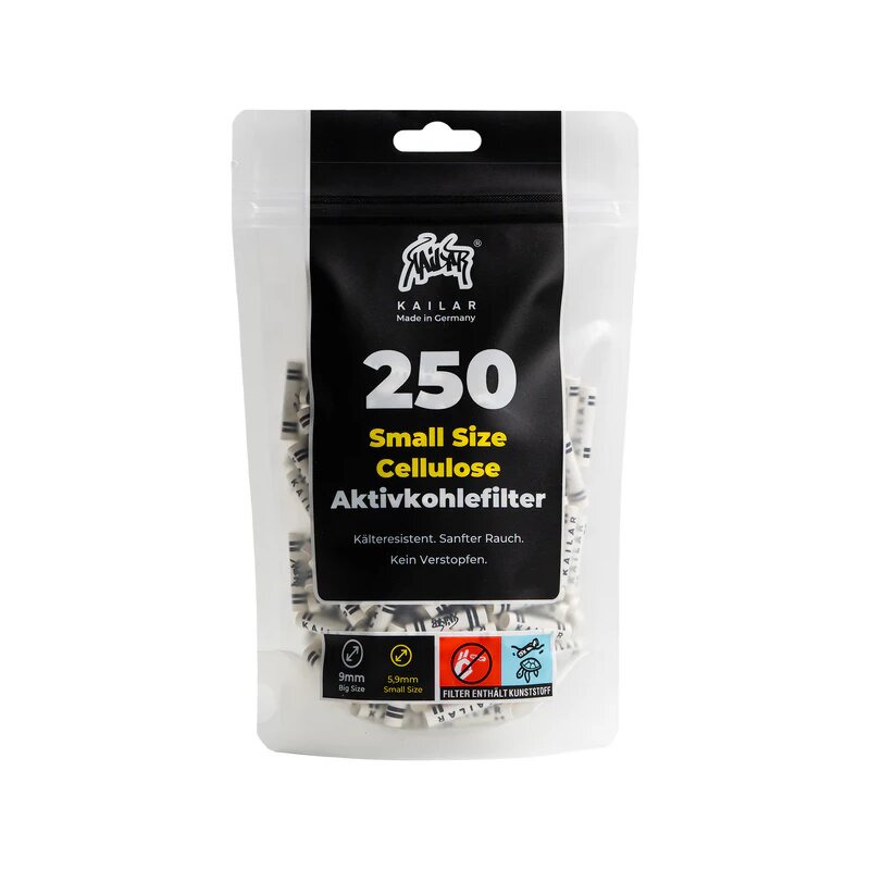 Kailar ActiveFilter 6mm White Aktivkohle-Drehfilter 250 Stück