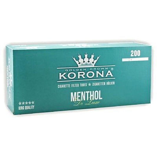 Korona Hülsen Deluxe Menthol 200 Stück Zigarettenhülsen mit Filter