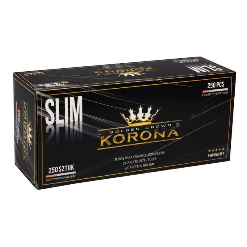 Korona Hülsen Slim 250 Stück Zigarettenhülsen mit Filter