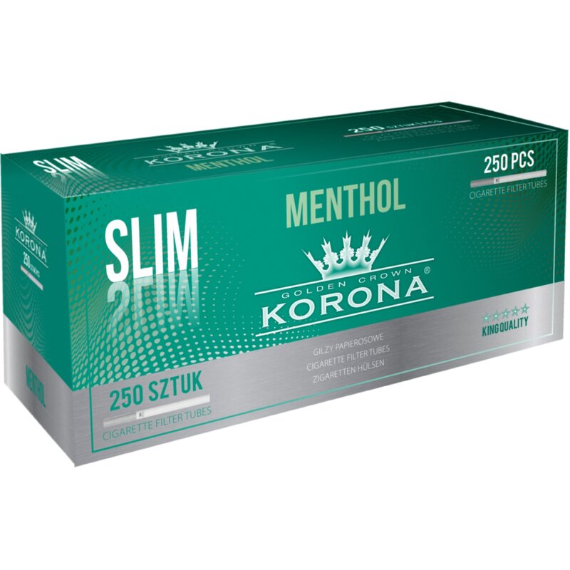 Korona Hülsen Slim Menthol 250 Stück Zigarettenhülsen mit Filter