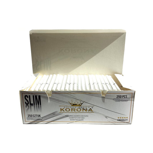 Korona Hülsen Slim White 250 Stück Zigarettenhülsen mit Filter