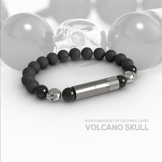 Les Fines Lames Punch Bracelet Elastique Volcano Skull