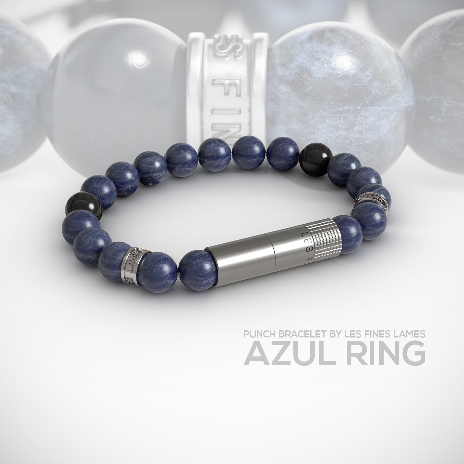 Les Fines Lames Punch Bracelet Elastique Azul Ring