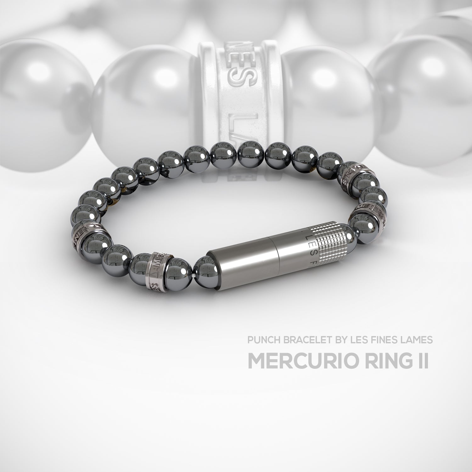 Les Fines Lames Punch Bracelet Elastique Mercurio Ring II