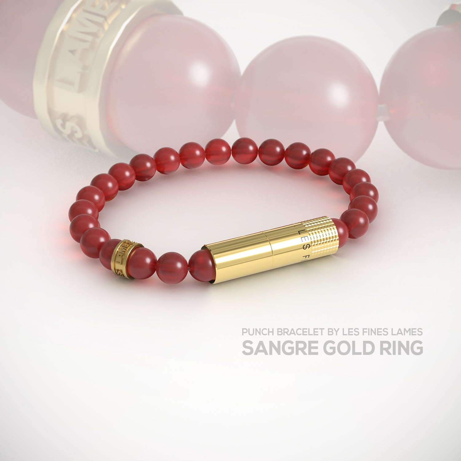 Les Fines Lames Punch Bracelet Elastique Sangre Gold Ring