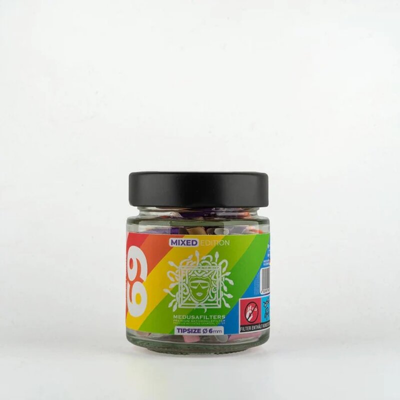 Medusa ActiveFilter 6mm Glas Mixed Rainbow Aktivkohlefilter 69 Stück