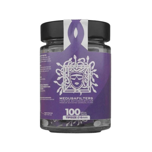 Medusa ActiveFilter 6mm Glas Violet Drehfilter mit Aktivkohle, 100 Stück