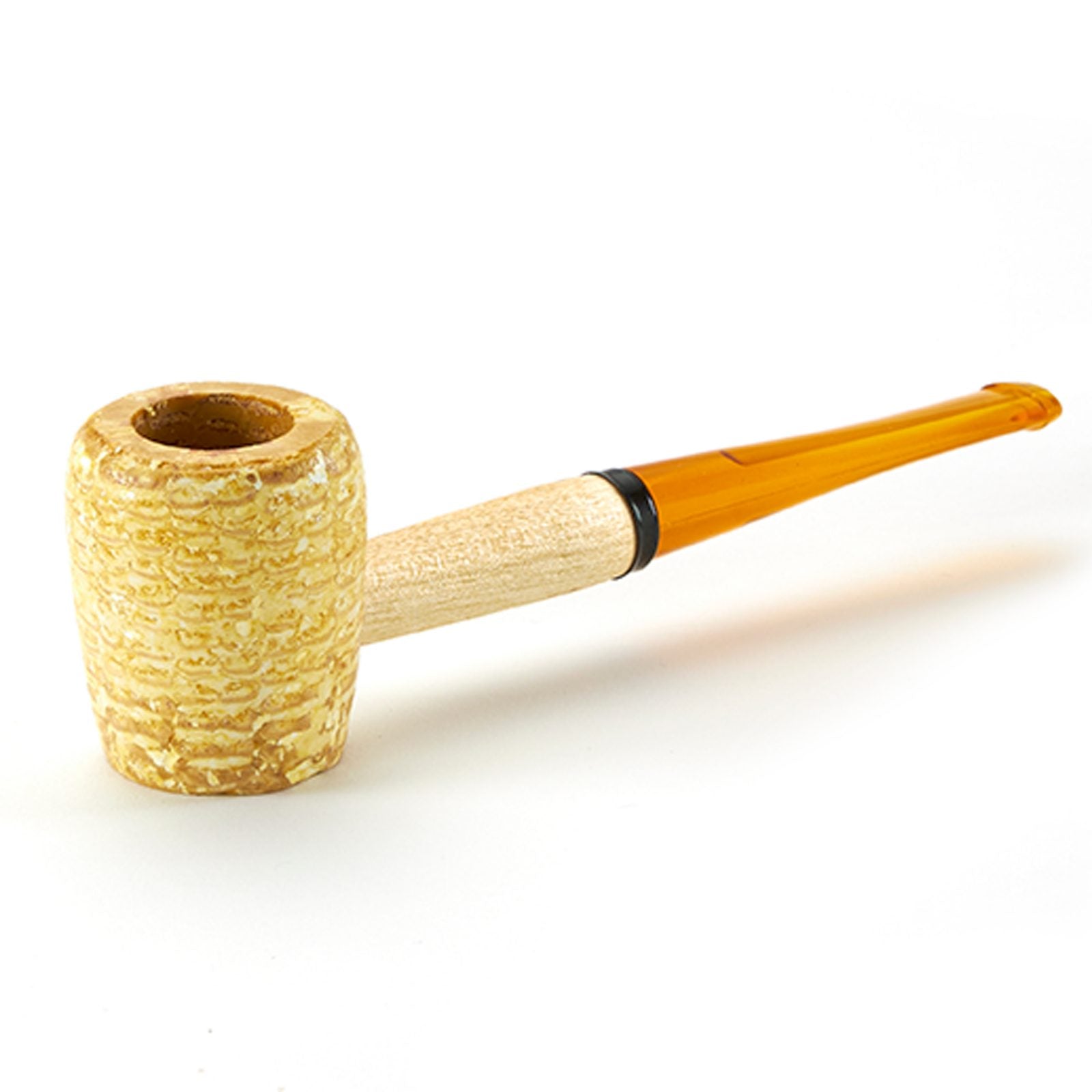 Missouri Meerschaum Legend Maiskolbenpfeife gerade, 6-mm-Filter, bernsteinfarbenes Mundstück