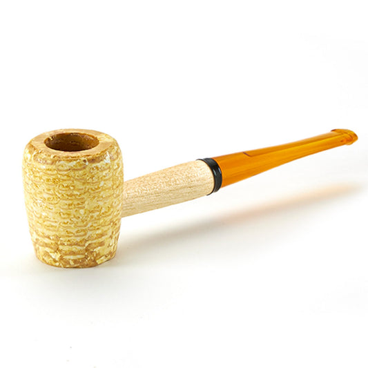 Missouri Meerschaum Legend Maiskolbenpfeife gerade, 6-mm-Filter, bernsteinfarbenes Mundstück