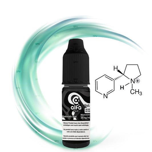 Alfaliquid Nikotinsalz-Shot 20 mg/ml mit 50 PG / 50 VG im 10-ml-Fläschchen