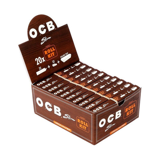 OCB KingSize Slim RollKit Virgin Unbleached Papier mit Tips