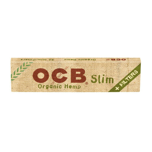 OCB KingSize Slim +Tips Organic Hemp Zigarettenpapier aus Bio-Hanf, 32 x 32