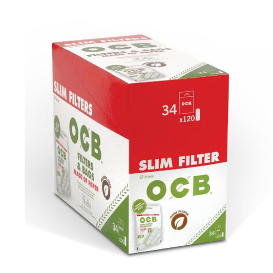 OCB PaperFilter Slim Drehfilter aus Papier, 34 x 120 Stück
