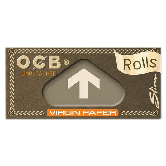 OCB Rolls Slim Virgin Unbleached Zigarettenpapier Rolle 24 x 4 m