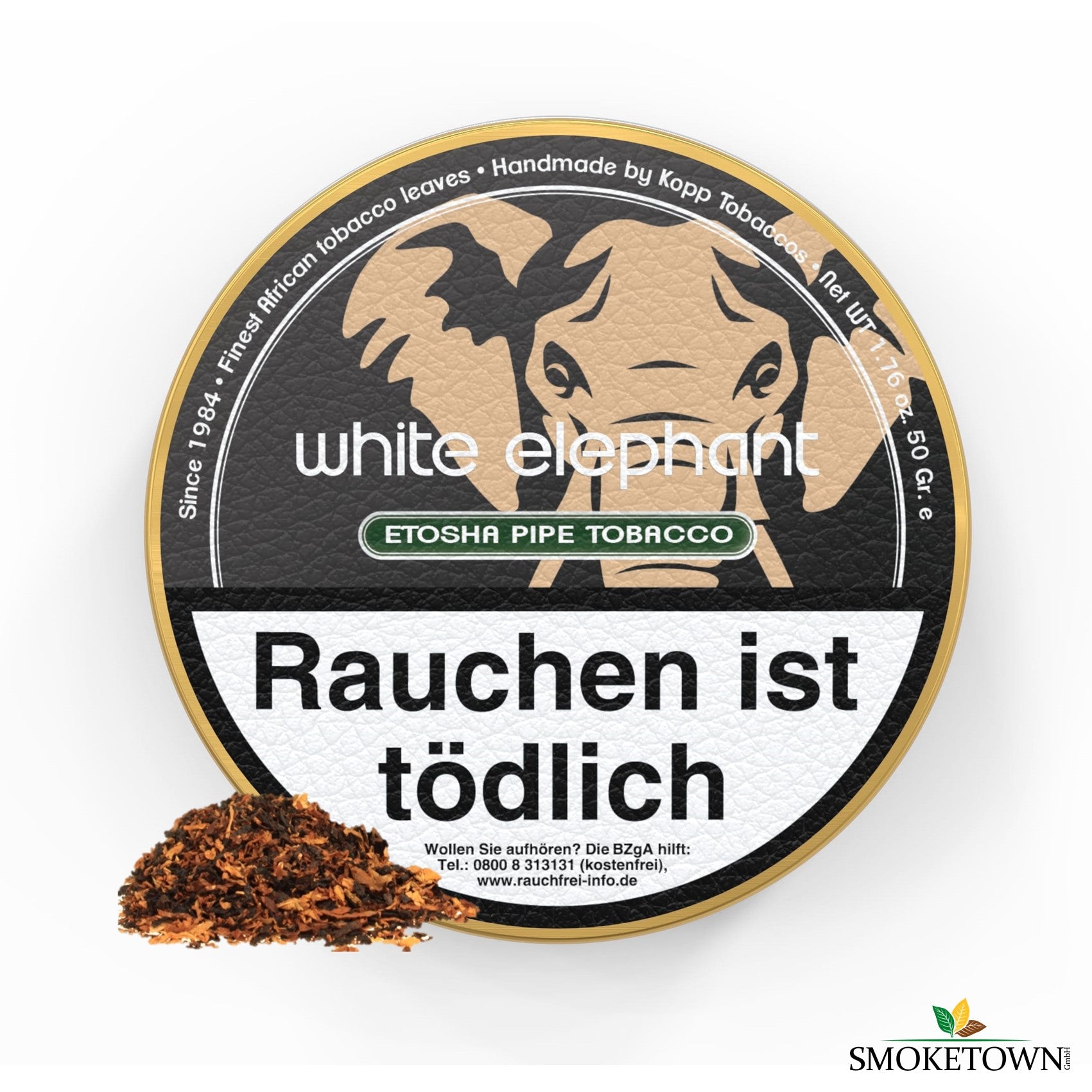 White Elephant Etosha Pfeifentabak – afrikanischer Tabak, Black Cavendish Blend
