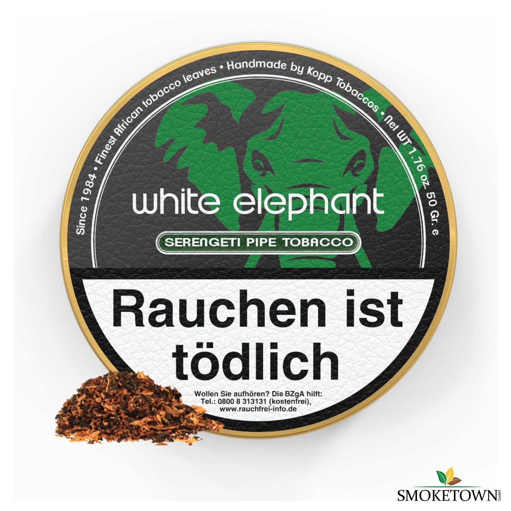 White Elephant Serengeti Pfeifentabak – aromatischer Tabak, Black Cavendish Mischung