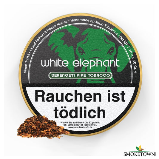 White Elephant Serengeti Pfeifentabak – aromatischer Tabak, Black Cavendish Mischung