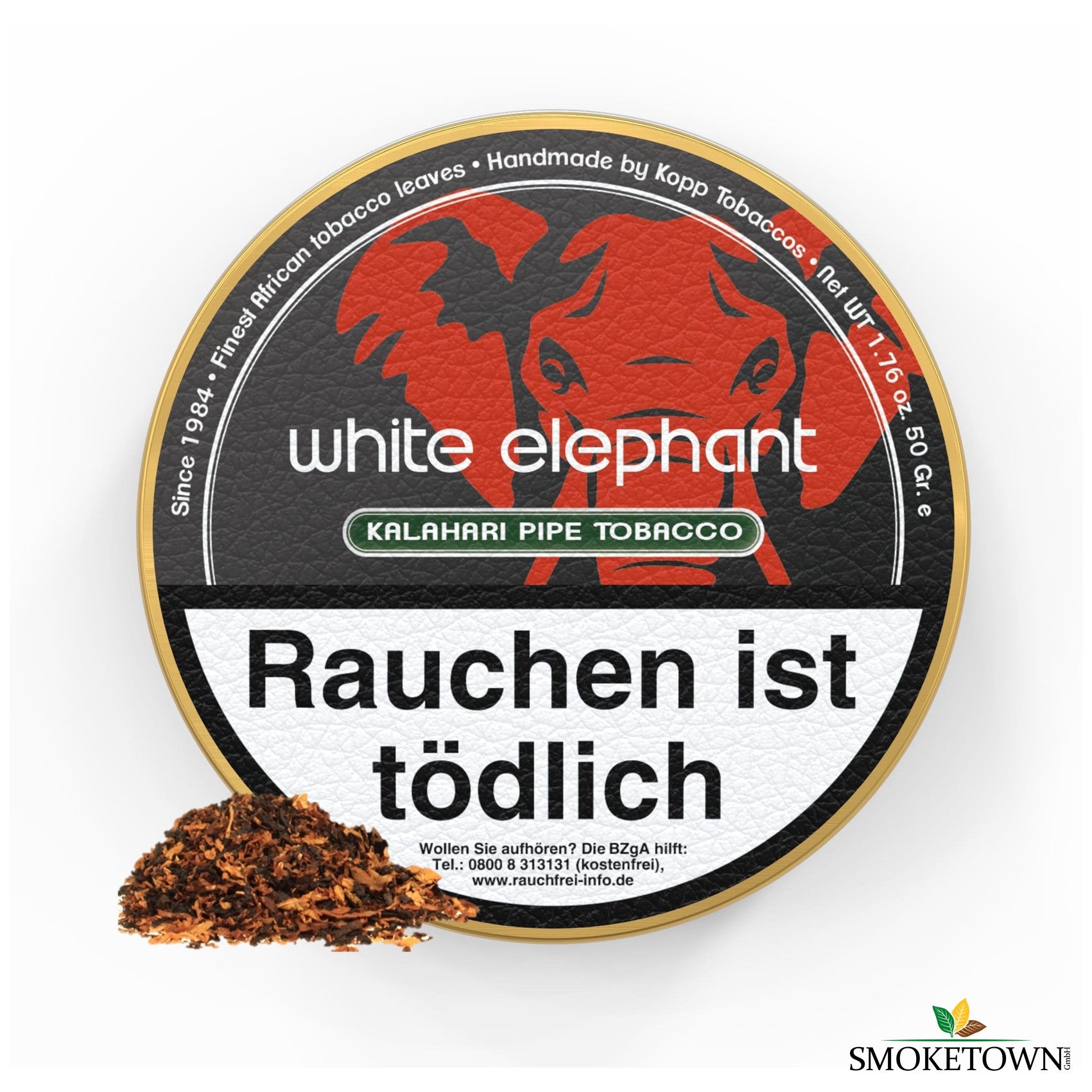 White Elephant Kalahari Pfeifentabak – aromatischer Pfeifentabak, Black Cavendish Mischung