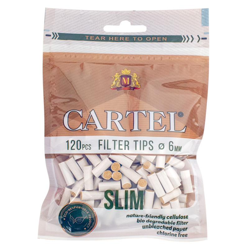 Cartel Slim BIO Drehfilter ungebleicht 6 mm – Beutel mit 120 Stück