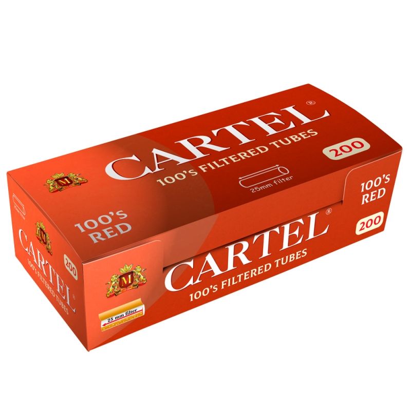Cartel 100's Red Zigarettenhülsen – Schachtel mit 200 Hülsen