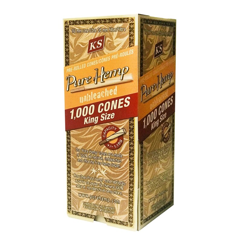 PureHemp HempCone King Size vorgerollte Hanf-Cones, 1000 Stück