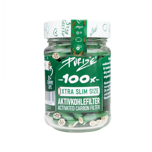PURIZE ActiveFilter 6mm Glas Grün Aktivkohlefilter 100 Stück