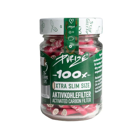 PURIZE ActiveFilter 6mm Glas Pink Aktivkohlefilter 100 Stück