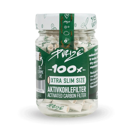 PURIZE ActiveFilter 6mm Glas Weiss Aktivkohlefilter 100 Stück