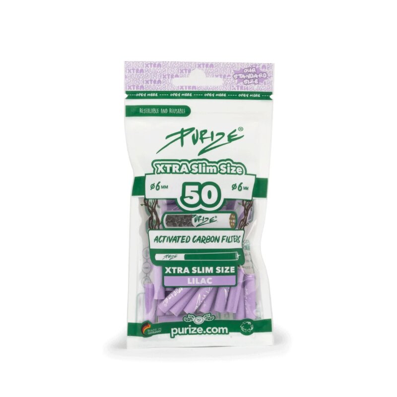 PURIZE ActiveFilter 6mm Lilac Aktivkohle-Drehfilter 50 Stück