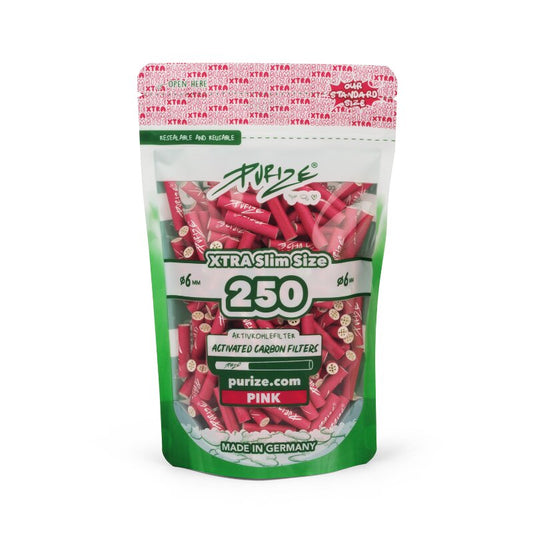 PURIZE ActiveFilter 6mm Pink Aktivkohle-Drehfilter 250 Stück