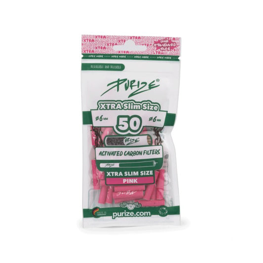 PURIZE ActiveFilter 6mm Pink Aktivkohle-Drehfilter 50 Stück