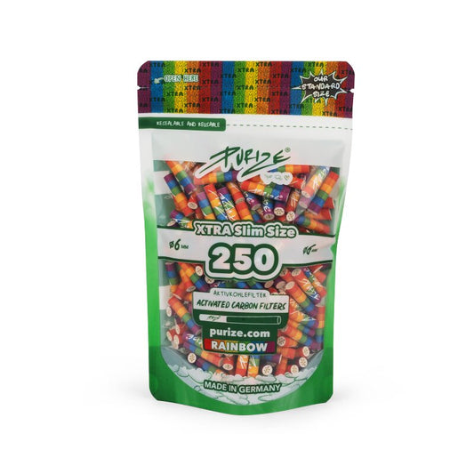 PURIZE ActiveFilter 6mm Rainbow Aktivkohle-Drehfilter 250 Stück