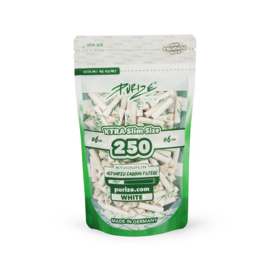 PURIZE ActiveFilter 6mm White Aktivkohle-Drehfilter 250 Stück