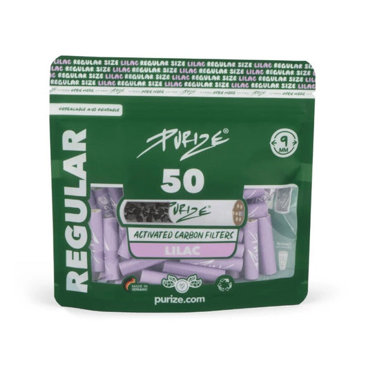 PURIZE ActiveFilter 9mm Lila Aktivkohlefilter Packung mit 50 Stück