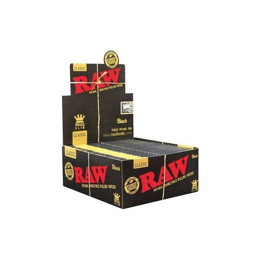 RAW Black Classic Kingsize – Drehpapier Flachs Reisfasern, Drehpapier langsam abbrennend