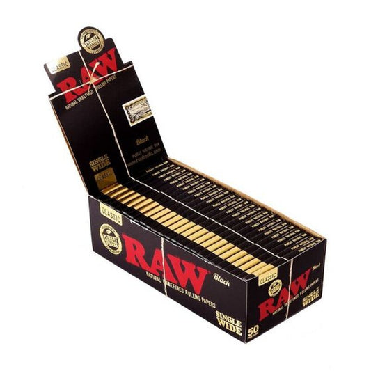 RAW DoubleWindow SingleWide Black Zigarettenpapier, 25 Heftchen