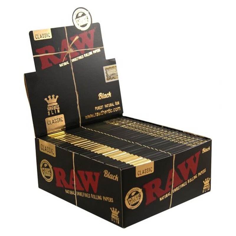RAW KingSize Slim Black Zigarettenpapier 50er-Box