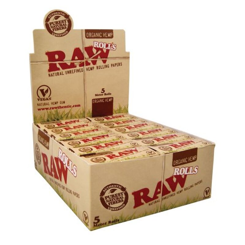 RAW Rolls Slim Organic Bio-Hanf Endlospapier 24 Rollen à 5 m