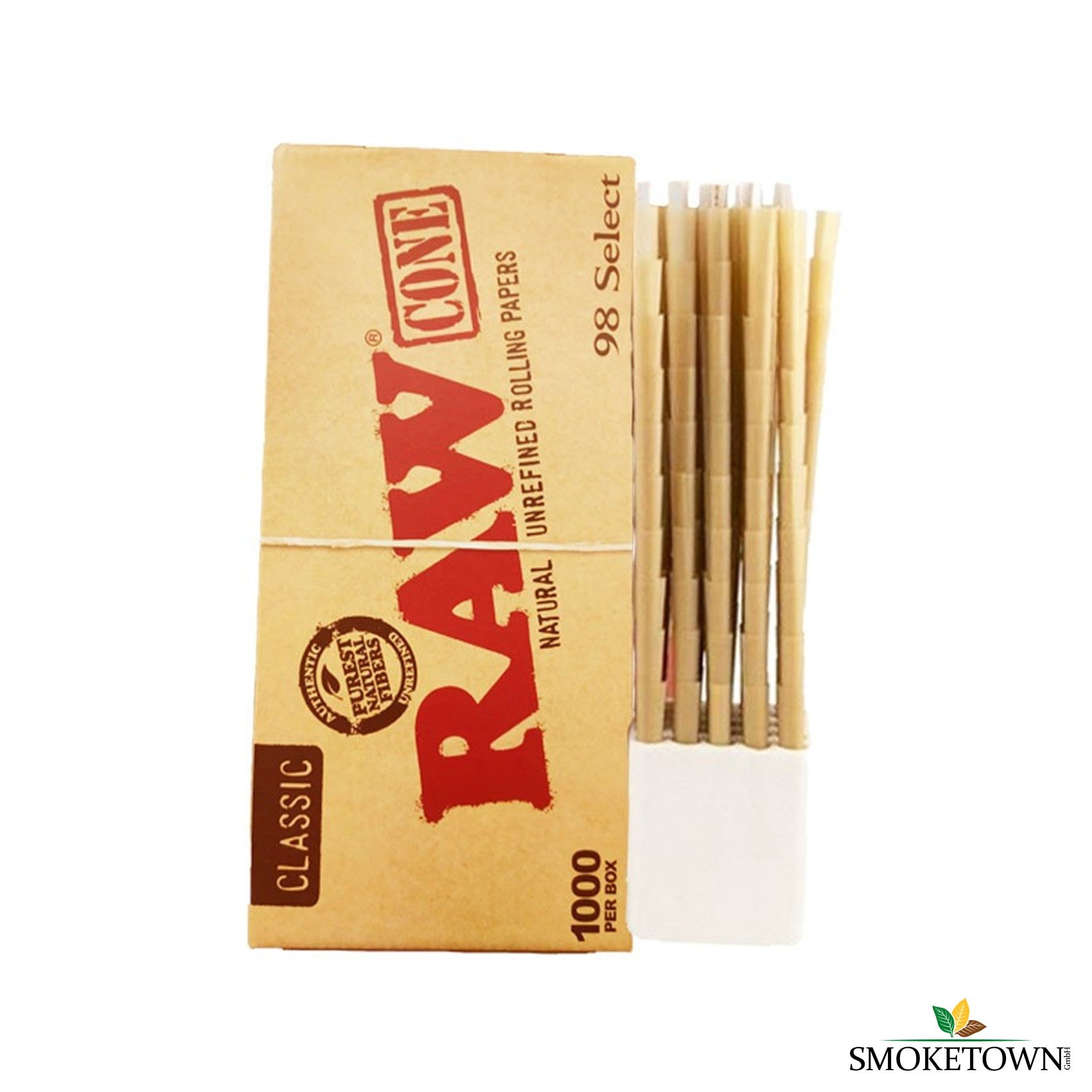 RAW 98 Classic Select Cones - 1000 Stk – 98 mm Cones, 98 Select Prerolled