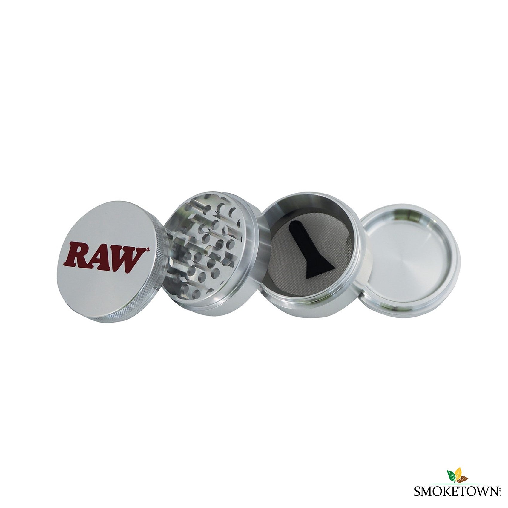 RAW Aluminium Grinder – langlebiger Grinder, Pollenabscheider