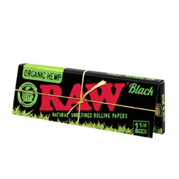 RAW Black 1 ¼ - Organic Hemp – authentische Raw Artikel, chemiefreies Papier