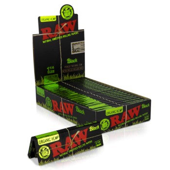 RAW Black 1 ¼ - Organic Hemp – Hanfpapier, hochwertige Zigarettenpapiere