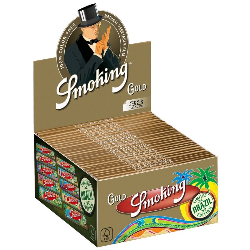 Smoking KingSize Slim Gold Zigarettenpapier, 50er-Gebinde