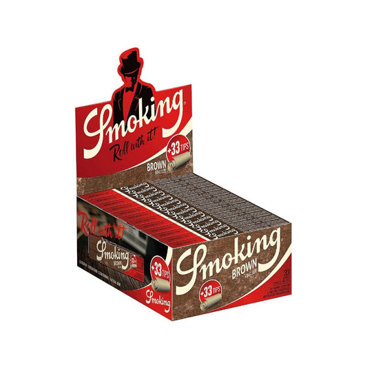 Smoking KingSize +Tips Brown, ungebleichtes Papier mit Tips 24 x 33