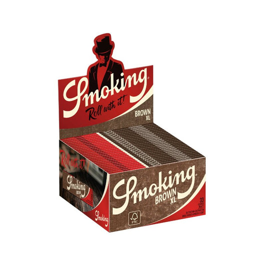 Smoking KingSize XL Brown Unbleached Zigarettenpapier 50 x 33 Blatt